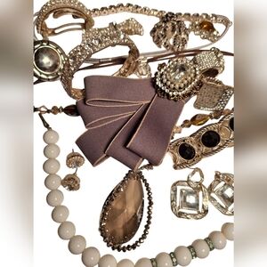 16 Crystal Bold Maximalist Sparkle Jewelry Lot Necklaces Bracelets MOB